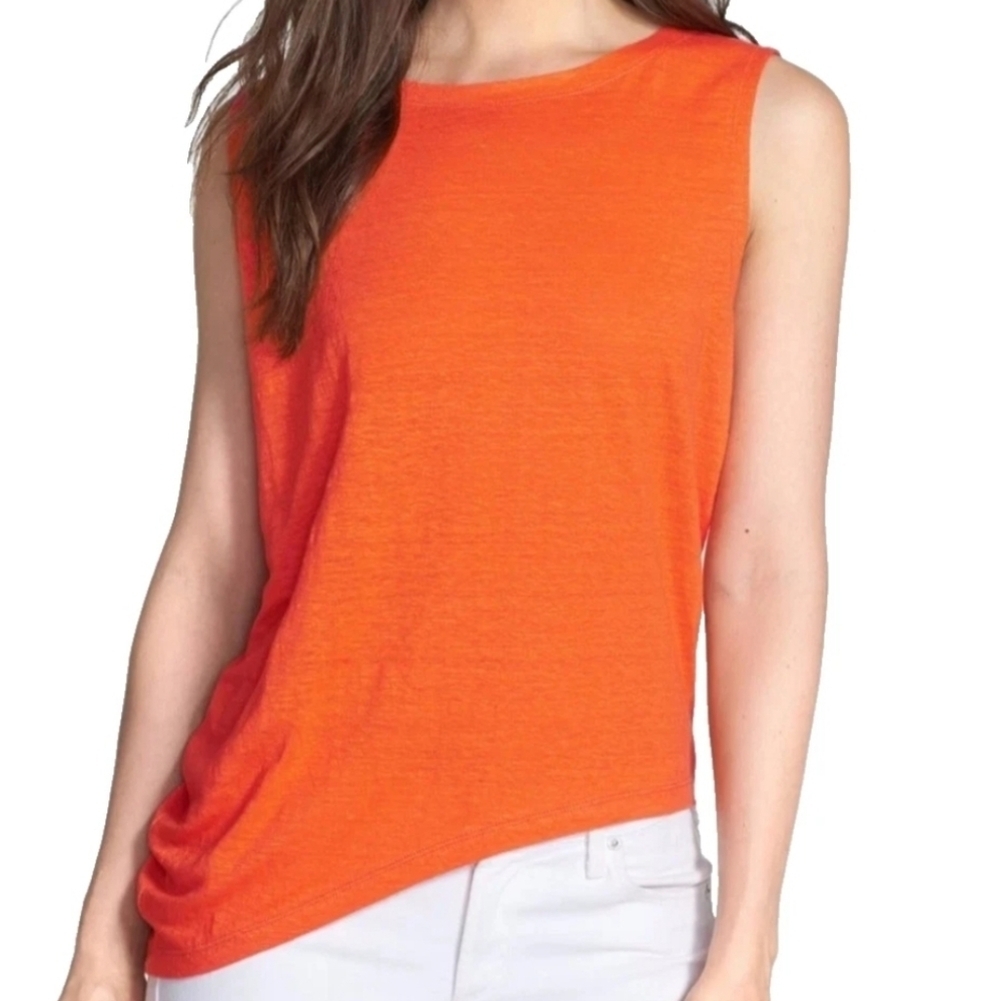 Eileen Fisher Bright Orange Sleeveless Tank Top